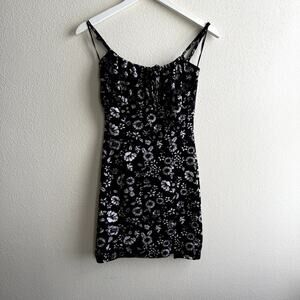 Streetwear Society Black Floral Bodycon Mini Dress